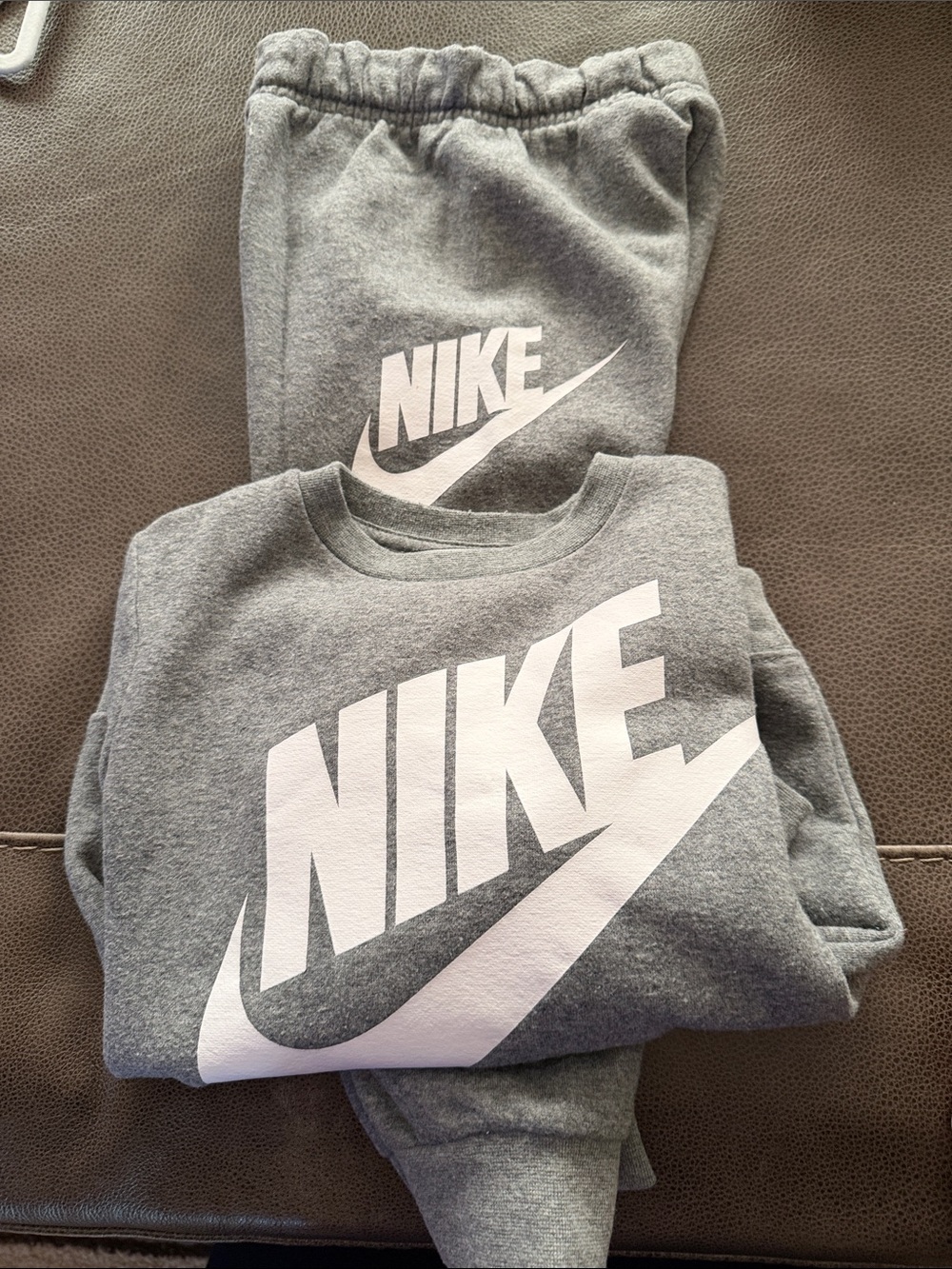 Nike Grey Kids Sweatshirt and Joggers Set with White Logo - Picture 2 of 2
